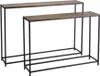 JOHAN - Set de 2 consoles gigognes aluminium doré et noir Voir les images du produit 2