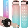 A set of time-marked water bottles with motivational text. Náhled obrázku produktu
