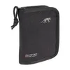 A black wallet with a zipper and a drawstring is shown against a white background. The wallet has a small embroidered image of an animal and the text 'RFID BLOCK' printed on it. Produktbild-Vorschau