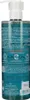 The back of a teal colored bottle of cleansing gel with white pump dispenser. Voir les images du produit