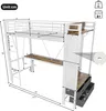A diagram of a loft bed with dimensions and measurements indicated. Náhled obrázku produktu