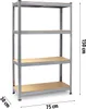 Scaffale in metallo 150 x 75 x 30 Plonos 470000 Anteprima dell’immagine prodotto 11