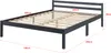 Lit en bois Nakkila Cadre de lit 140x200 cm Lit double avec Voir les images du produit 3