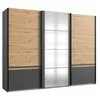 Schlafzimmer Schwebetürenschrank mit Spiegel in graphit mit Produktbild-Vorschau 4