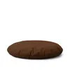 A brown round floor cushion is shown against a white background. Produktbild-Vorschau