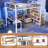Czarne łóżko piętrowe z biurkiem i oświetleniem LED, Podgląd zdjęcia produktu 8
