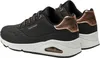 A pair of black Skechers women's sports shoes with rose gold accents, shown from a side-angle on a white background. Náhled obrázku produktu