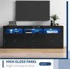 Sweiko 160x35x60cm lesklá TV skrinka s LED osvetlením, 3 Náhľad obrázku produktu 4