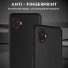 Two black phone cases are shown, with text overlay describing their features. Anteprima dell’immagine prodotto