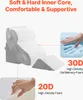 A diagram showing different types of foam used in an orthopedic wedge pillow, with text highlighting features. Produktbild-Vorschau
