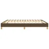 A brown fabric bed frame with wooden legs, shown from the side against a white background. Podgląd zdjęcia produktu