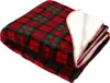 A folded plaid blanket with a sherpa lining. Produktbild-Vorschau