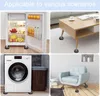 A collage showing anti-vibration feet used under a refrigerator, a coffee table, a washing machine, and an armchair. Náhled obrázku produktu