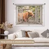 MuchoWow® Wandteppich Wandbehang Schottisches Hochlandrind Produktbild-Vorschau 2
