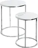 HAKU Beistelltisch Couchtisch 2er Set chrom, weiß - MDF, Produktbild-Vorschau 1