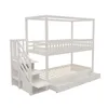 A white bunk bed with stairs and storage drawers, shown against a white background. Anteprima dell’immagine prodotto