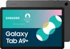 A Samsung Galaxy Tab A9+ tablet is shown with marketing graphics on its screen. Produktbild-Vorschau