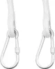 Two carabiners attached to white ropes, isolated on a white background. Náhled obrázku produktu