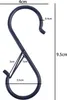 A dark blue S-hook with dimensions indicated by text and lines. Produktbild-Vorschau