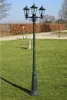 vidaXL Záhradný lampáš 3 plamene 215 cm Tmavozelený/čierny Náhľad obrázku produktu 1