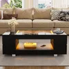 MODFU Table Basse Noir Design avec LED - Meuble de Salon Voir les images du produit 2