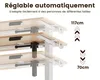 A diagram showing the adjustable height range of a desk. Anteprima dell’immagine prodotto