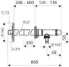 Technical drawing with dimensions of a plumbing fixture. Náhled obrázku produktu