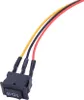 A close-up of a black electronic switch with three wires (red, black, and yellow) attached. Náhled obrázku produktu