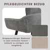 A close-up of a chair's fabric with color swatches and descriptive text. Produktbild-Vorschau