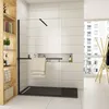 Duschspa Walk-In Dusche 80x200cm Schwarz Duschwand mit Produktbild-Vorschau 2