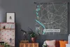 MuchoWow® Wandteppich Wandbehang Blau - Deutschland - Karte Produktbild-Vorschau 6