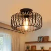 Deckenleuchte Schwarz 30cm, Modern Deckenlampe Metall E27, Produktbild-Vorschau 2