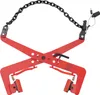 A red stone clamp with a black chain, isolated on a white background. Podgląd zdjęcia produktu