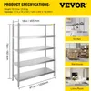 12,2 x 47 x 18,3 cm Küchenregal Standregal 6 Böden Produktbild-Vorschau 7