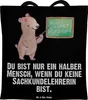 Mr. & Mrs. Panda Tote Bag Sachkundelehrerin Herz - Schwarz Produktbild-Vorschau 1