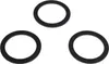 Three black rings are arranged in a triangular formation on a white background. Produktbild-Vorschau