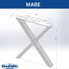 DanDiBo 2x nohy stolu z nerezové oceli 72 x 60 cm rám stolu Náhled obrázku produktu 3