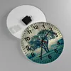 Wanduhr - Rund - Glasuhr - Baum Natur Feld - 30x30cm - Produktbild-Vorschau 2