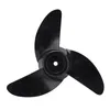 A black three-bladed propeller is shown against a white background. Produktbild-Vorschau