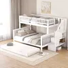 okwish Etagenbett, Heimbett für 3 Kinder, mit Ausziehbett Produktbild-Vorschau 1