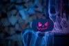 Halloween-spookdoos, pompoenfiguur, met enge geluiden, rode Productafbeelding-voorbeeld 6