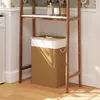 Panier à linge en bambou HOMCOM avec couvercle, 72 L, muni Voir les images du produit 2