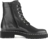 A black leather lace-up boot with gold stud detailing around the sole. Produktbild-Vorschau