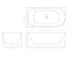 Technical drawings of a bathtub with dimensions. Produktbild-Vorschau