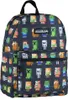 A close-up view of a backpack with a Minecraft pattern. Produktbild-Vorschau