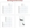 Four different configurations of modular storage cubes are shown against a white background. Produktbild-Vorschau