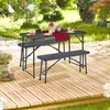 Relaxdays Sada 2 pivních lavic, skládací, plast, ocel, Náhled obrázku produktu 2