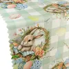 Fleckenresistente Tischtuchläufer Ostereier Hase Kariert Produktbild-Vorschau 2