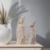 lot de 2 objets déco boho Figurine animale en bois Pingouin Voir les images du produit 2