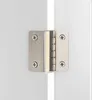 A close-up of a metal hinge connecting two white surfaces. Produktbild-Vorschau